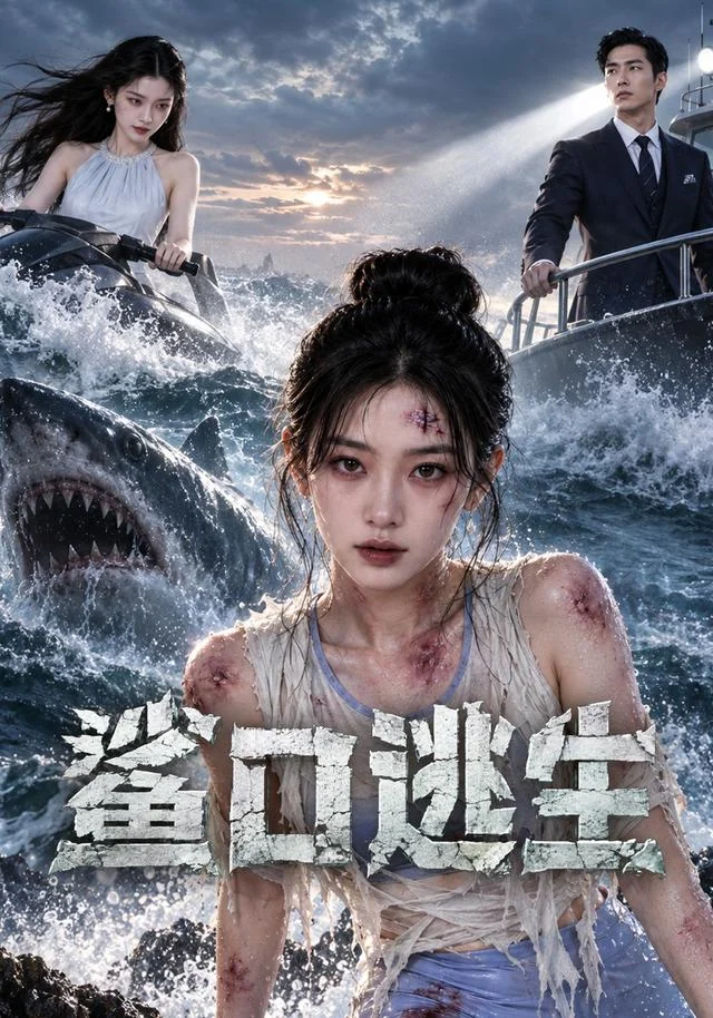 鲨口逃生短剧海报